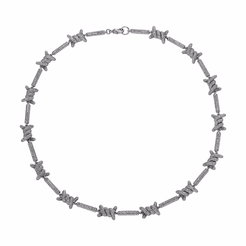 Amazon European and American hip-hop high-quality wire thorn chain cross-border necklace bracelet men's and women's versatile personalized jewelry - Image 2