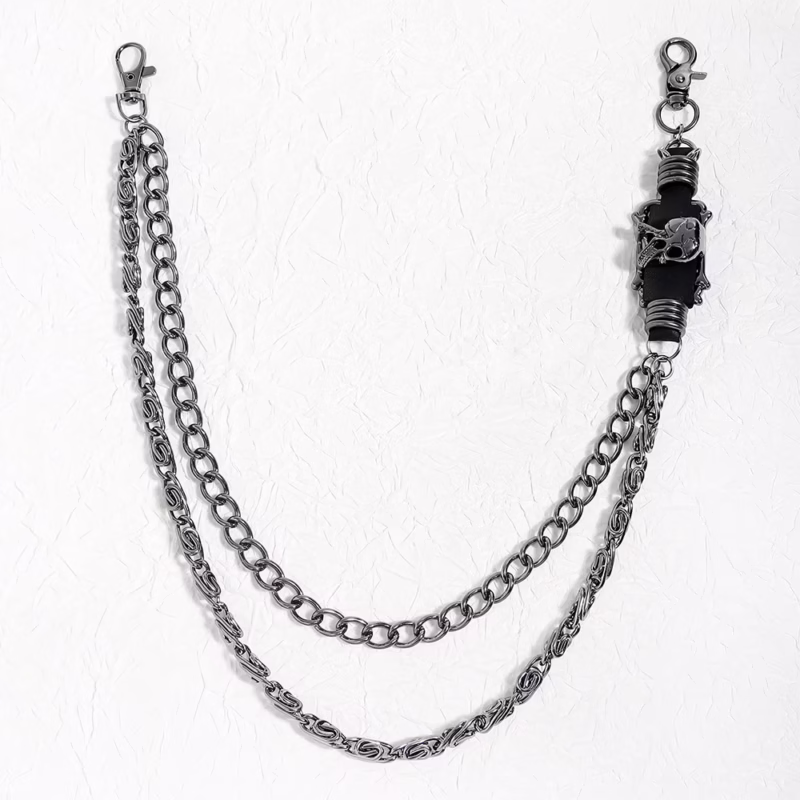 European and American personality crazy hunter exaggerated spiked trouser chain pendant retro cool metal punk rock heeHa waist chain - Image 12