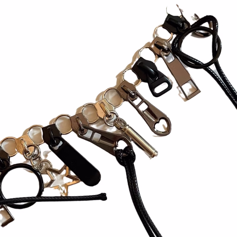 Multi-zipper necklace, you don’t need to buy a zipper, personalized. Versatile necklace for men and women, cool style,punk - Image 2