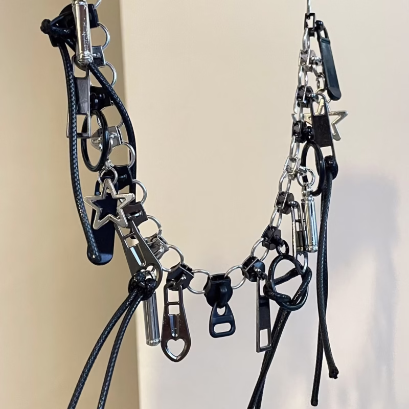 Multi-zipper necklace, you don’t need to buy a zipper, personalized. Versatile necklace for men and women, cool style,punk - Image 5