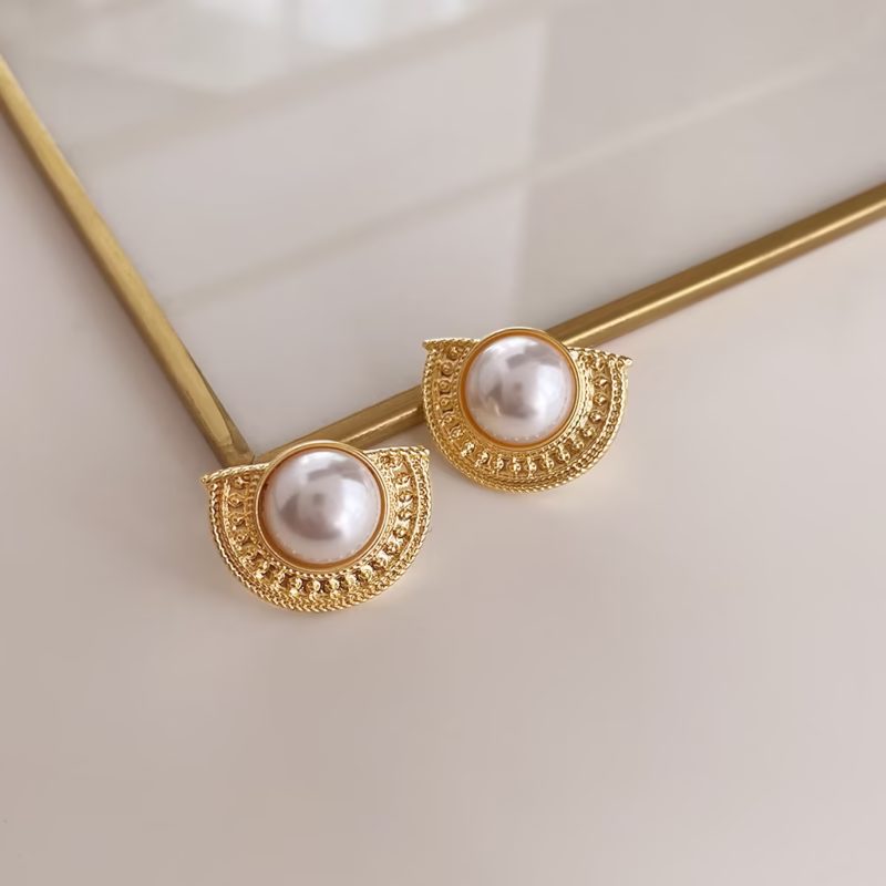 Retro vintage fashion oil drop earrings niche temperament mid-century style earrings personalized high-end Pearl earrings - Image 17