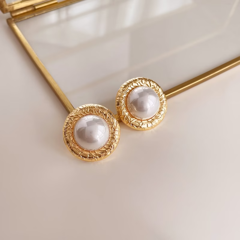 Retro vintage fashion oil drop earrings niche temperament mid-century style earrings personalized high-end Pearl earrings - Image 9