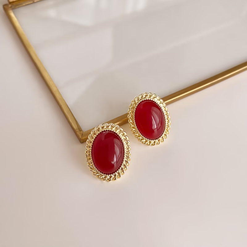 Retro vintage fashion oil drop earrings niche temperament mid-century style earrings personalized high-end Pearl earrings - Image 12