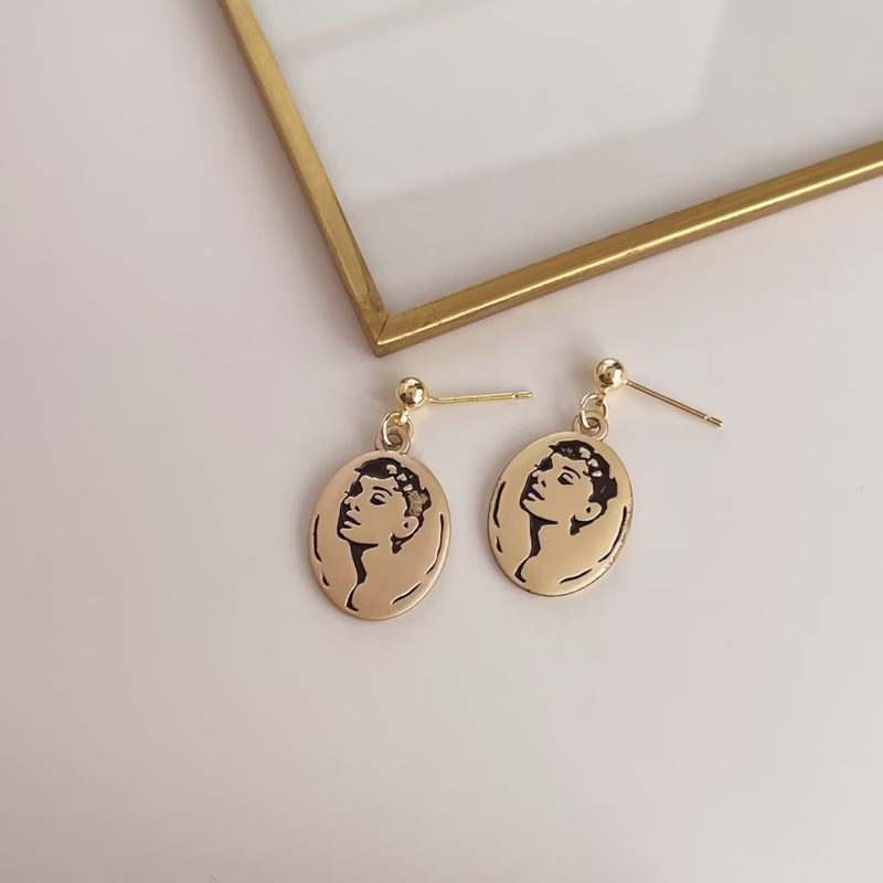 Retro vintage fashion oil drop earrings niche temperament mid-century style earrings personalized high-end Pearl earrings - Image 14
