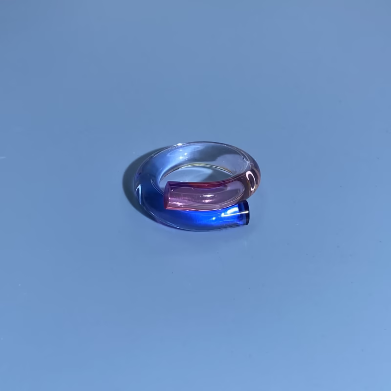 Dongguan peiqi klein gradient transparent acrylic bearings European and American exaggerated necklace combination personality choker - Image 8