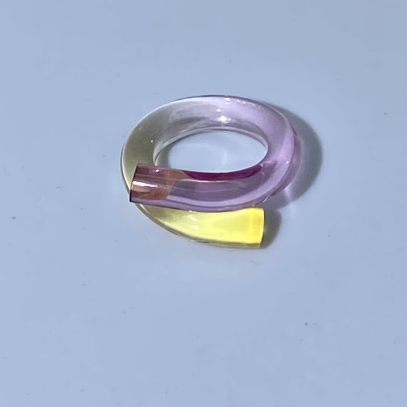 Dongguan peiqi klein gradient transparent acrylic bearings European and American exaggerated necklace combination personality choker - Image 9