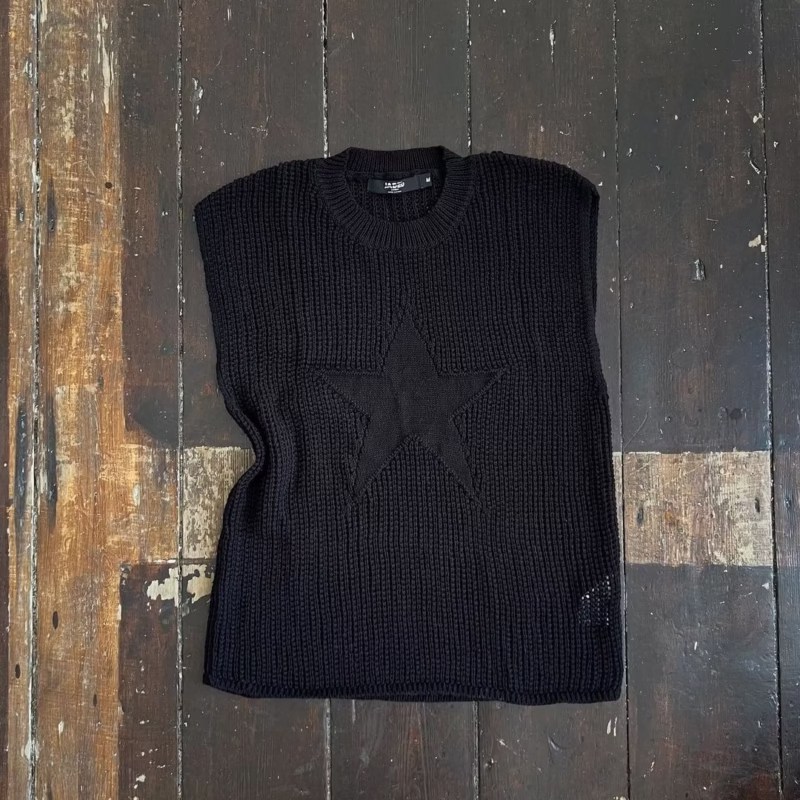 2022 cross-border spring and summer new European and American knitted sweaters with bell sleeves,loose foreign trade round neck hollow sweaters, same style for men and women - Image 4