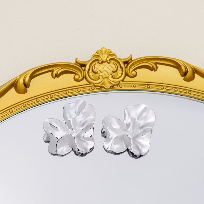 Exaggerated cross-border European and American liquid metal sweet and cool niche irregular design personality cold style earrings - Image 5