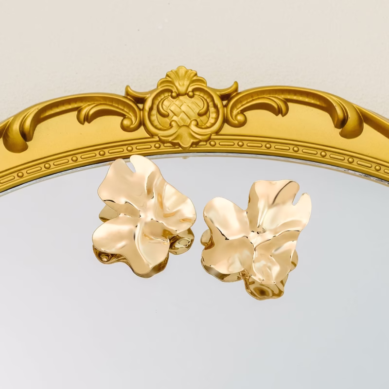 Exaggerated cross-border European and American liquid metal sweet and cool niche irregular design personality cold style earrings - Image 6