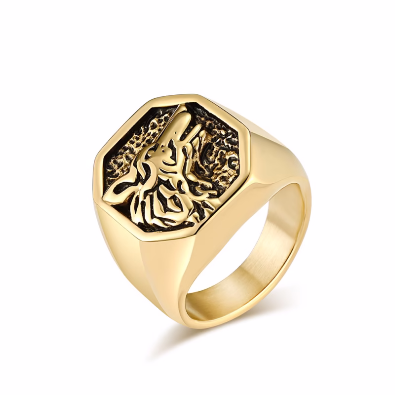 Amazon hot-selling wolf head ring men's fashion personality stainless steel hand jewelry source manufacturer spot wholesale - Image 6
