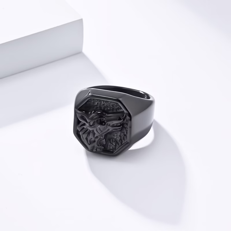 Amazon hot-selling wolf head ring men's fashion personality stainless steel hand jewelry source manufacturer spot wholesale