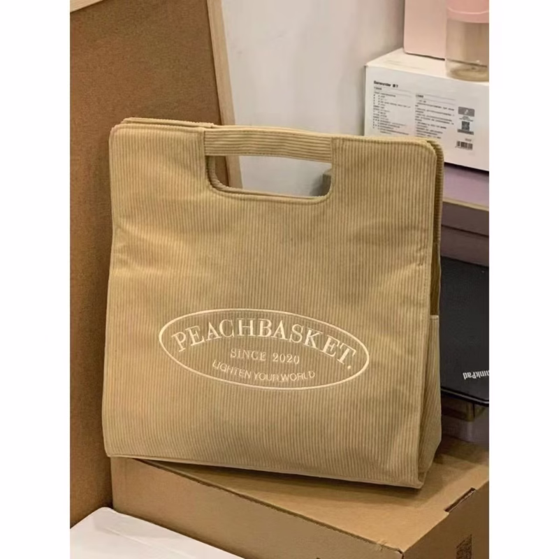 2023 winter new corduroy multi-compartment tote bag women's large-capacity class college students diagonal bag tide bag - Image 3