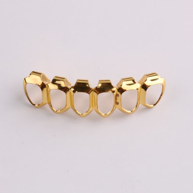 Manufacturers supply European and American hot-selling Hiphop hip-hop decorative jewelry braces teeth grills hollow braces - Image 5