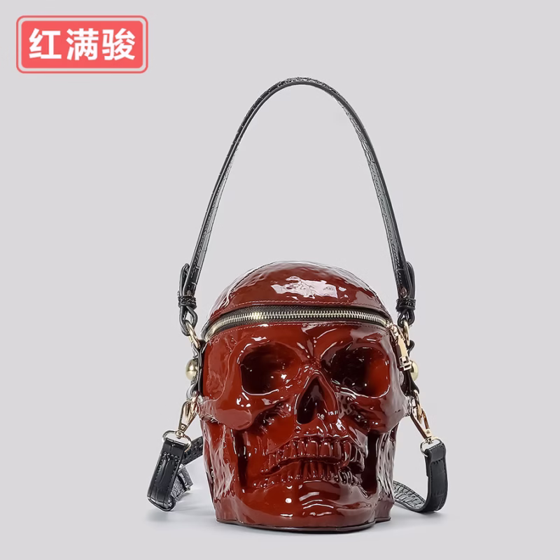 European and American cross-border skull weird Halloween style handbag novelty spoof shoulder bag factory direct sales - Image 2