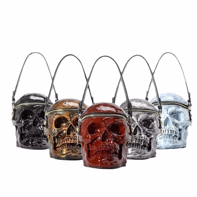 European and American cross-border skull weird Halloween style handbag novelty spoof shoulder bag factory direct sales