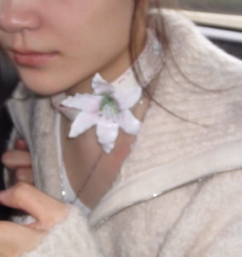 Wear more, you are the lily, the candle of the soul" 3D printing pure handmade dual-use Chocker red and white - Image 6