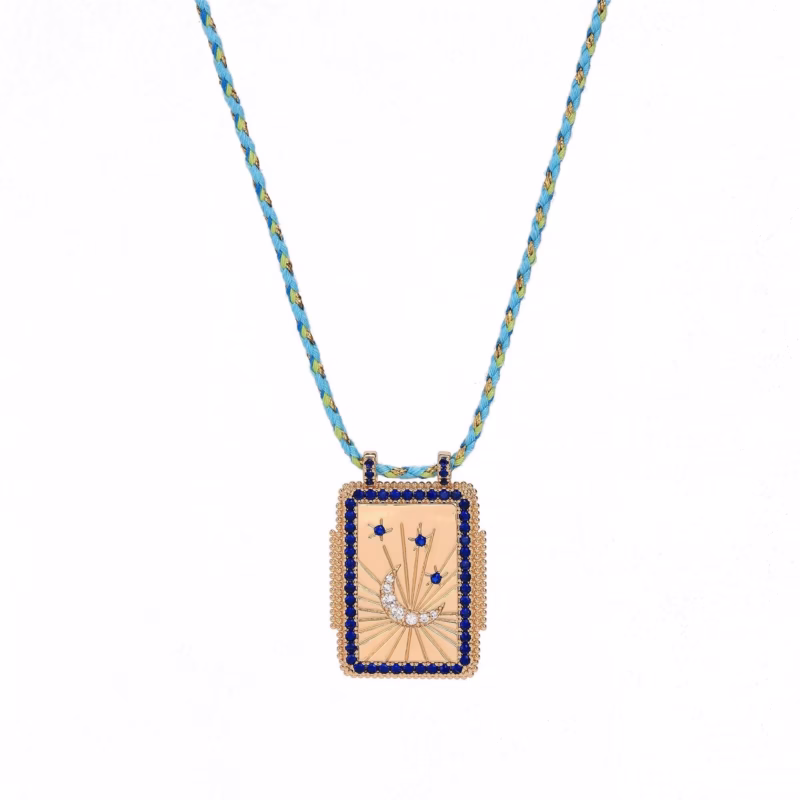Bohemian style generous card tarot card necklace female sun moon devil's eye necklace love long necklace hair - Image 2