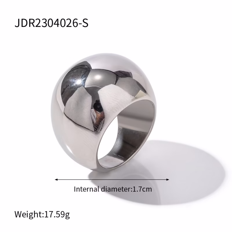 Amazon does not fade 18K gold stainless steel exaggerated spherical ring 2023 fashion personality trendy jewelry wholesale - Image 6
