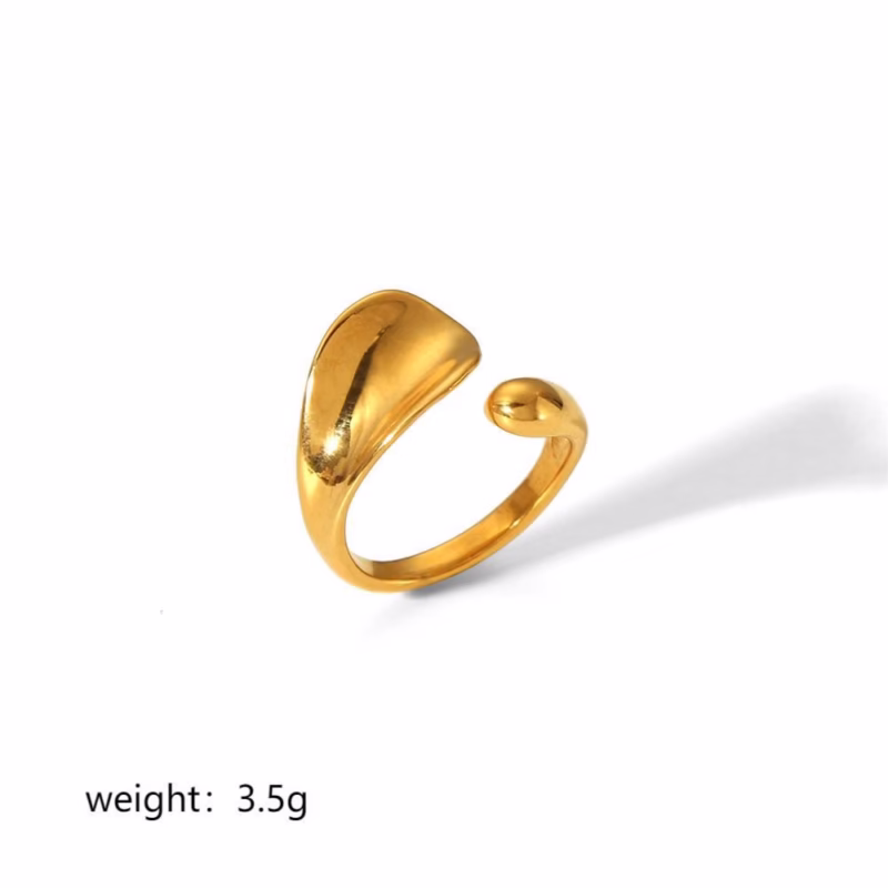 Amazon hot 18k gold stainless steel ring women's ins design sense European and American style titanium steel ring wholesale - Image 6
