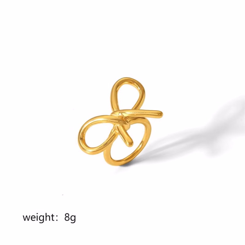 Amazon hot 18k gold stainless steel ring women's ins design sense European and American style titanium steel ring wholesale - Image 5
