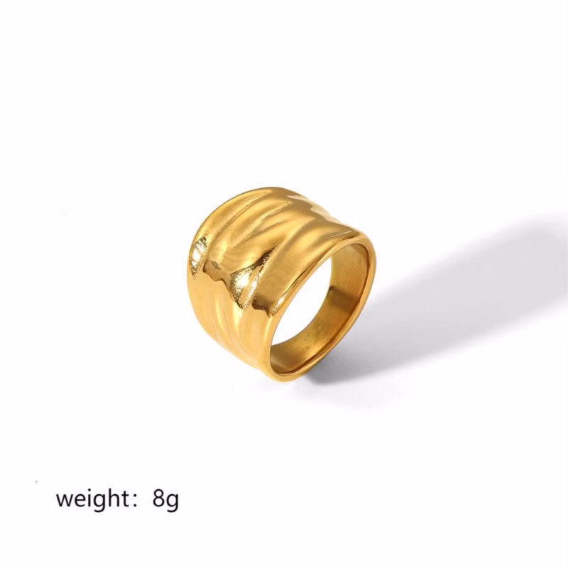 Amazon hot 18k gold stainless steel ring women's ins design sense European and American style titanium steel ring wholesale - Image 13