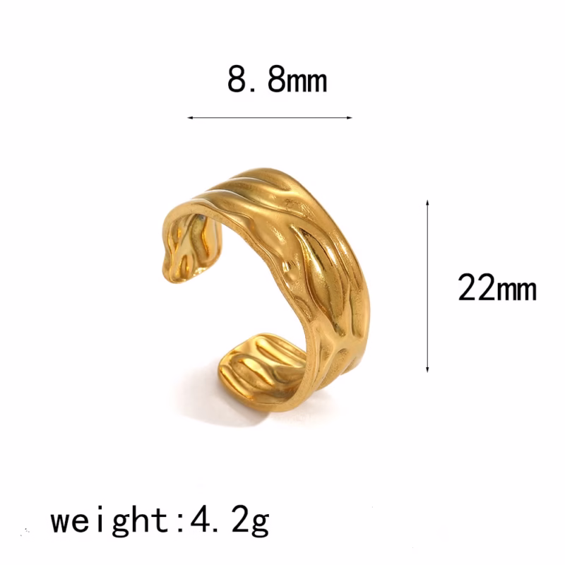 Amazon hot 18k gold stainless steel ring women's ins design sense European and American style titanium steel ring wholesale - Image 12