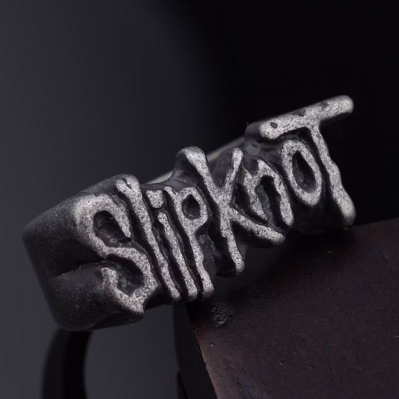 Amazon sells European and American hot-selling punk locomotive fashion men's SLIPKNOT English stainless steel ring - Image 4