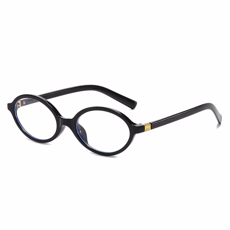 Zhang Yuanying's same style plain retro oval anti-blue light myopia glasses frame nerd tortoisel colour contrast wholesale - Image 6