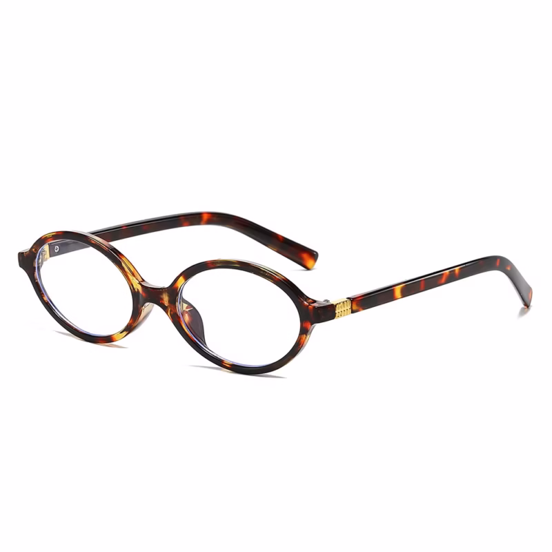 Zhang Yuanying's same style plain retro oval anti-blue light myopia glasses frame nerd tortoisel colour contrast wholesale - Image 11