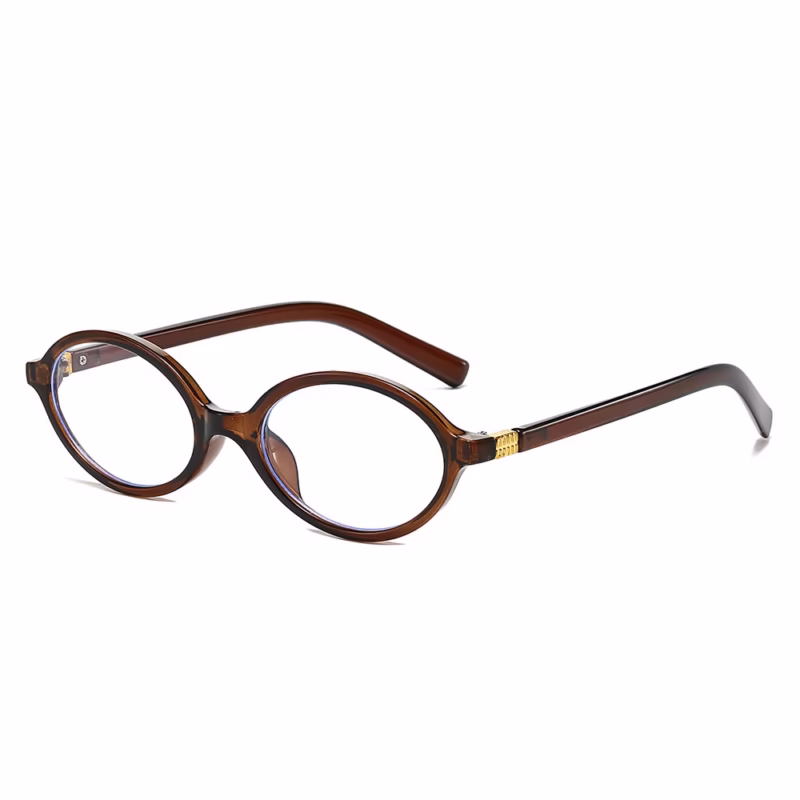 Zhang Yuanying's same style plain retro oval anti-blue light myopia glasses frame nerd tortoisel colour contrast wholesale - Image 9
