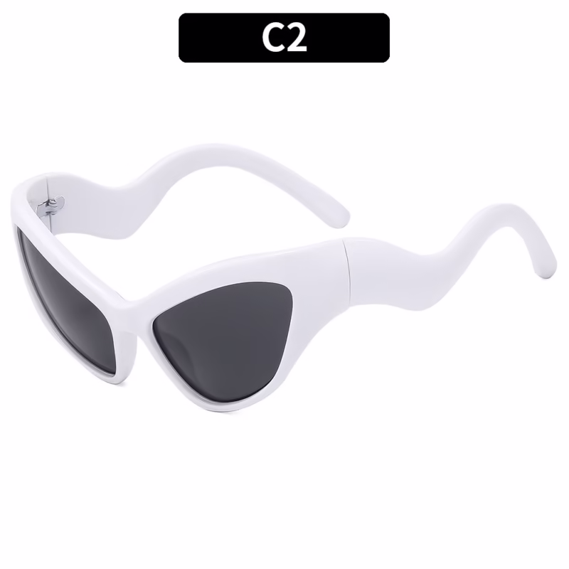 Fashion wavy cat-eye personalised sunglasses cross-border European and American trend ins Internet celebrity sunglasses sunscreen cool sunglasses - Image 2