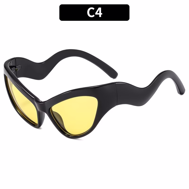 Fashion wavy cat-eye personalised sunglasses cross-border European and American trend ins Internet celebrity sunglasses sunscreen cool sunglasses - Image 4
