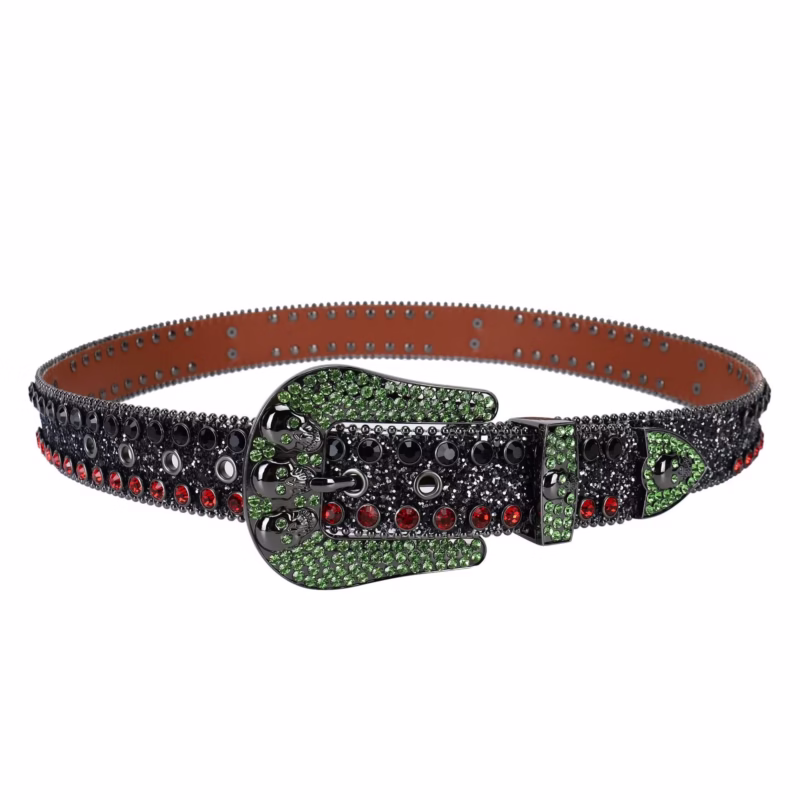 European and American fashion Baita rhinestone belt men's handmade hip-hop punk personality street jeans belt decoration - Image 6