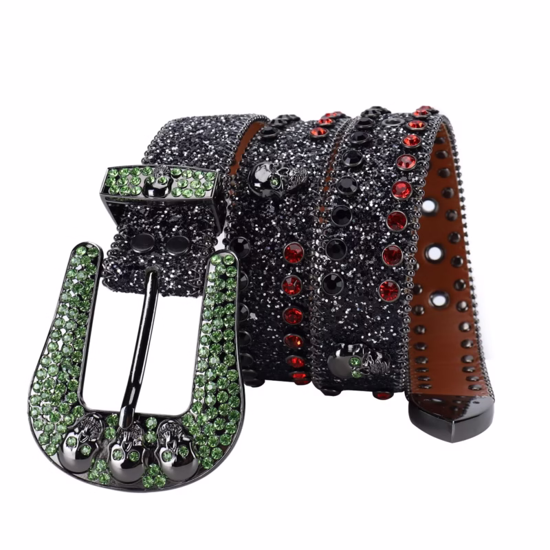 European and American fashion Baita rhinestone belt men's handmade hip-hop punk personality street jeans belt decoration