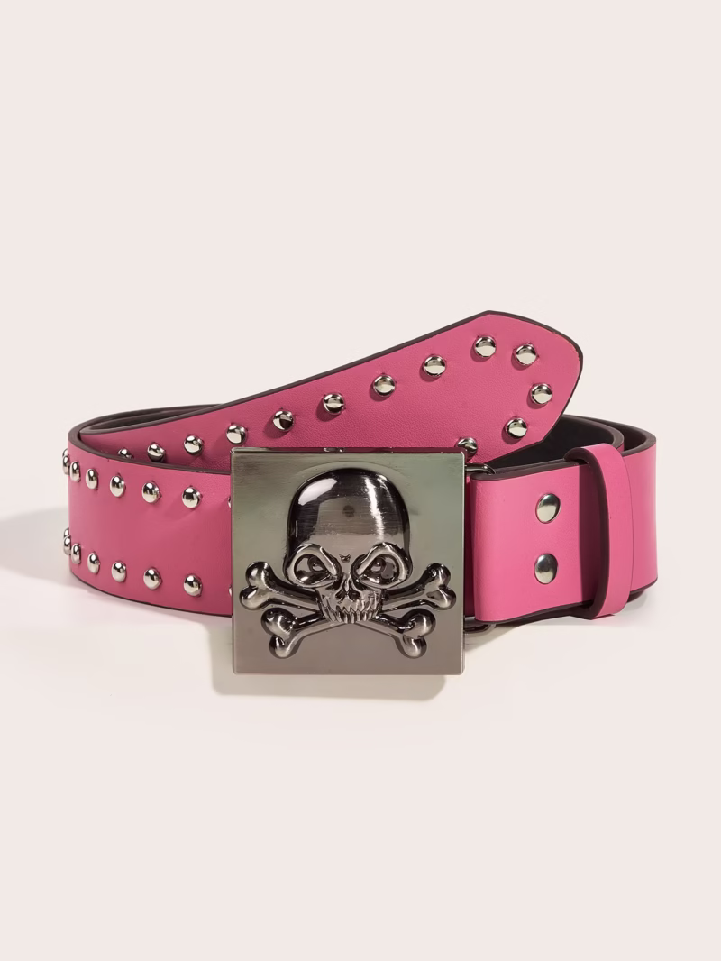 New trend belt personality skull youth belt punk willow nail buckle casual pants belt spot wholesale - Image 7
