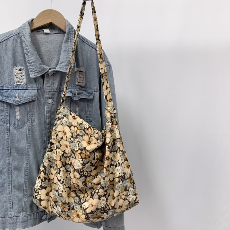 Fashionable small leopard slanted bag with zipper, large-capacity one-shoulder shopping bag, fashionable canvas bag for women - Image 3