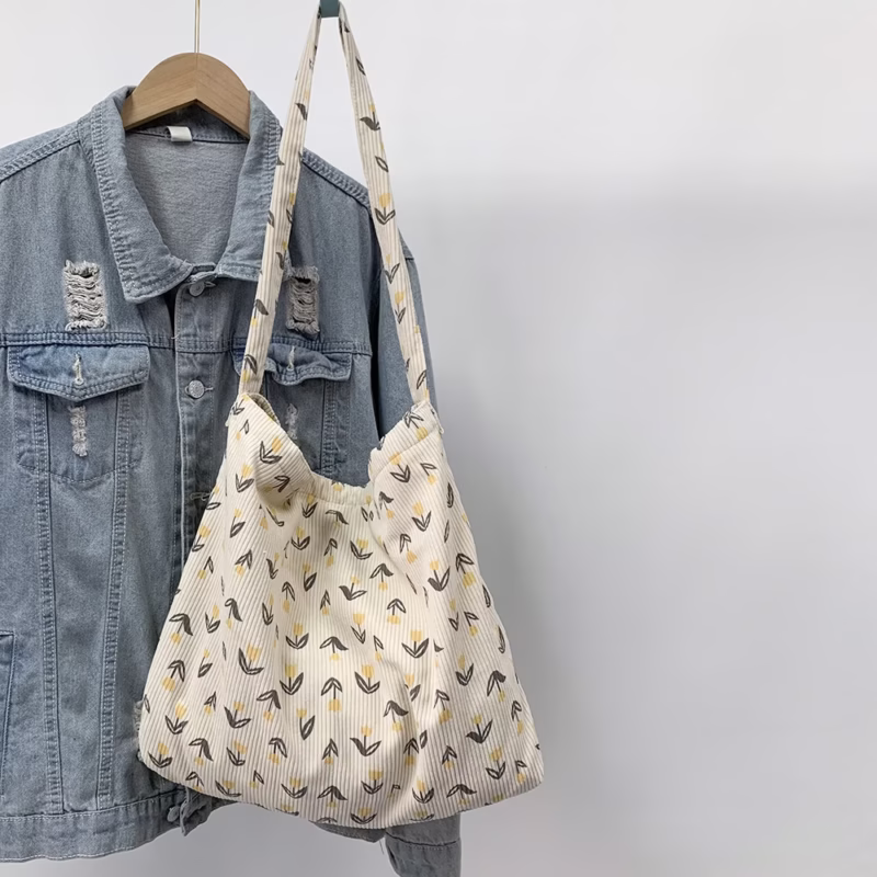 Fashionable small leopard slanted bag with zipper, large-capacity one-shoulder shopping bag, fashionable canvas bag for women - Image 16