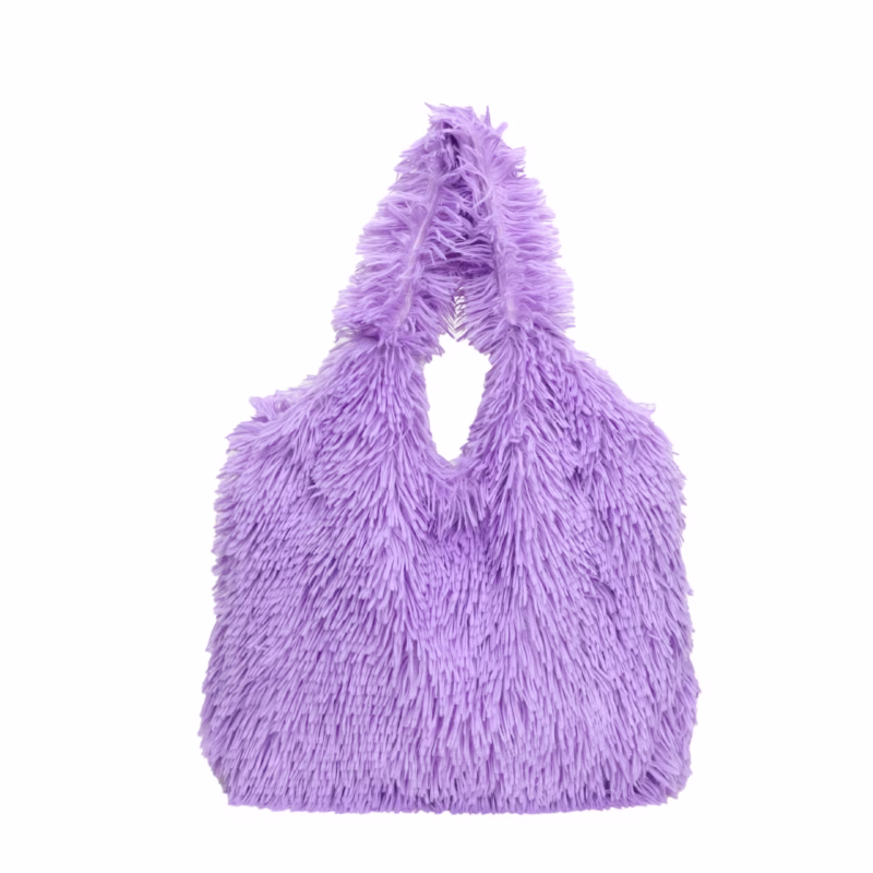 Foreign trade cute long plush tote bag 2023 new fashion autumn and winter personality large-capacity one-shoulder armpit women's bag - Image 6