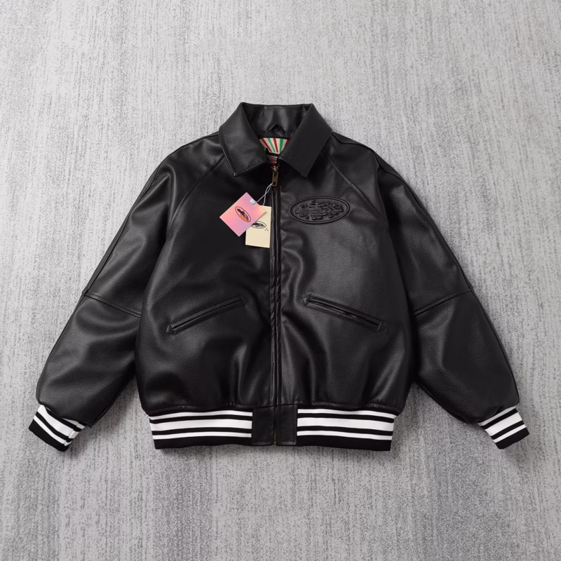Corteiz american vintage pu leather jacket padded jacket MA1 FLYING BIKER JACKET PADDED JACKET ALCATRAZ JACKET - Image 2