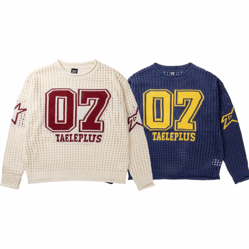 EON MODISH 2024 Winter New Arrivals Real Shot American Street Tide Hollow Football Jersey Sweater Knitwear